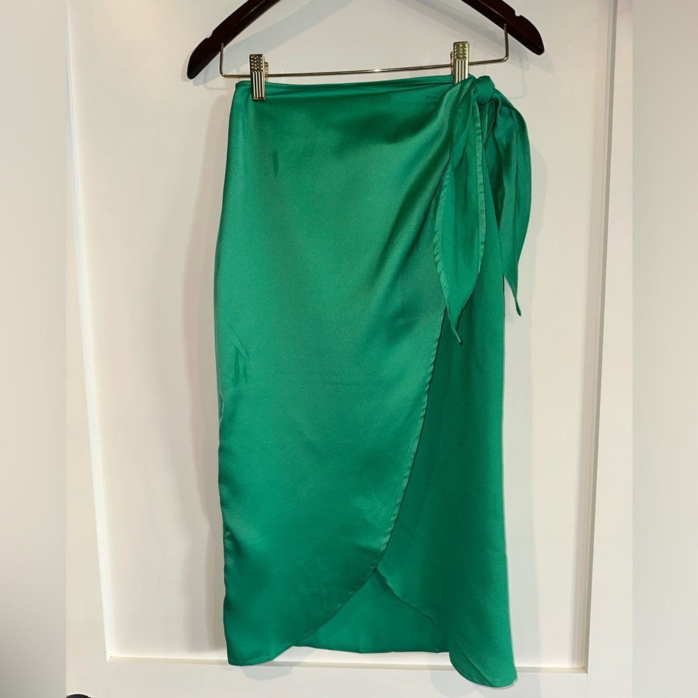 Elegant Green Wrap Skirt